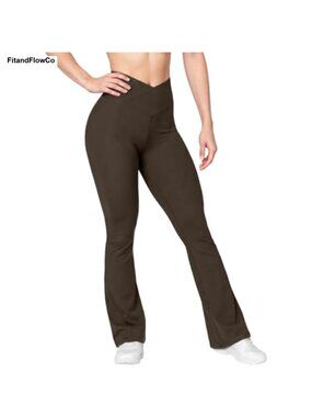 High Waisted Crossover Flare Leggings Bootcut Yoga Pants 121-Way Stretch